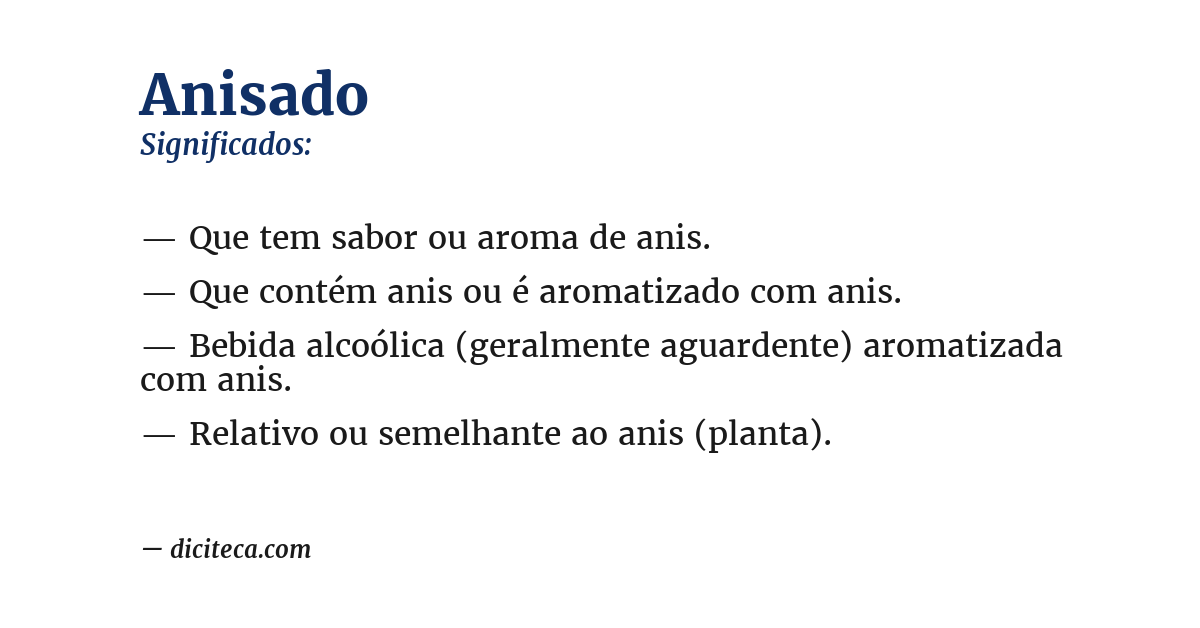 Significado de anisado
