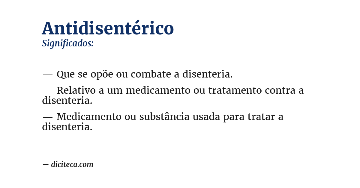 Significado de antidisentérico