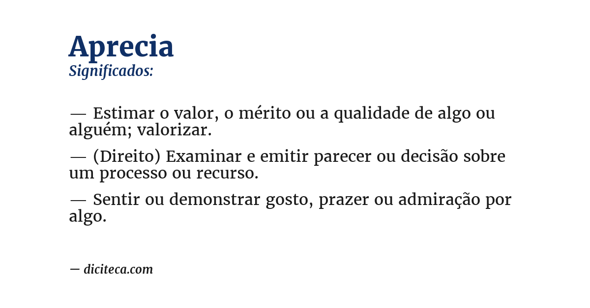 Significado de aprecia
