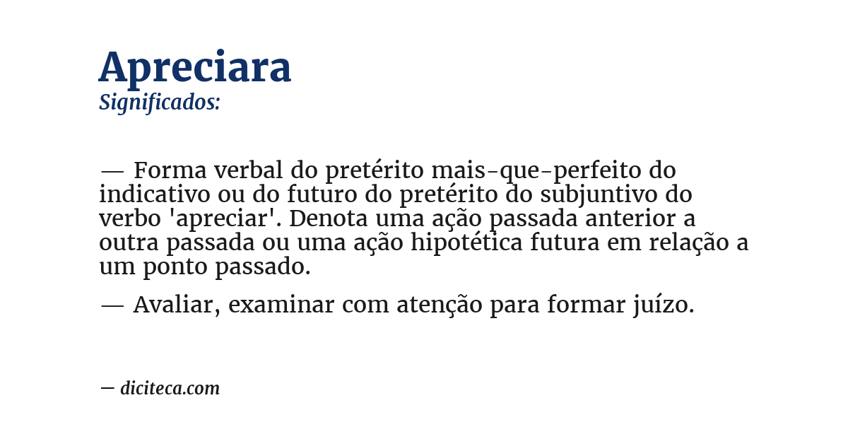 Significado de apreciara