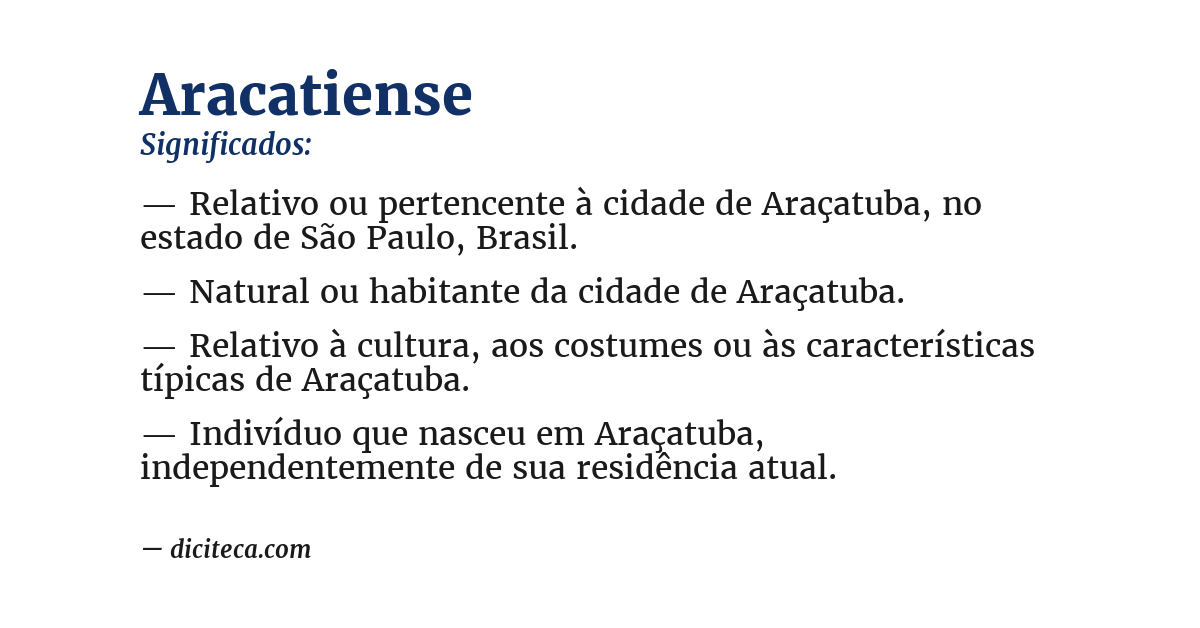 Significado de aracatiense
