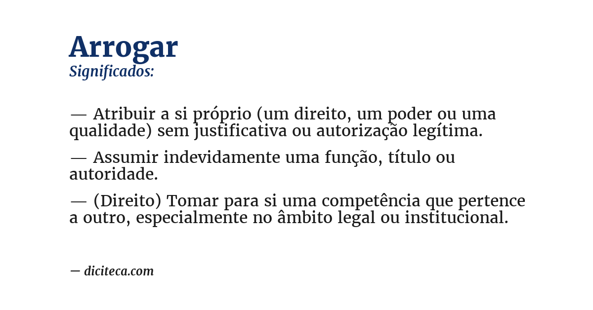 Significado de arrogar