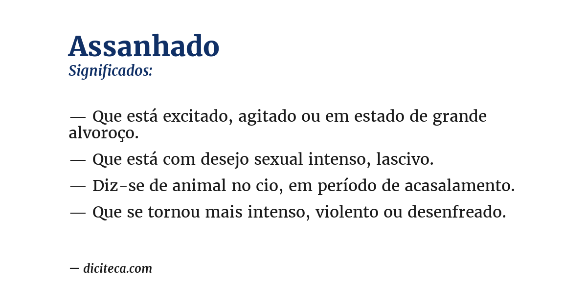Significado de assanhado