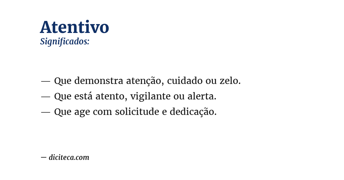 Significado de atentivo