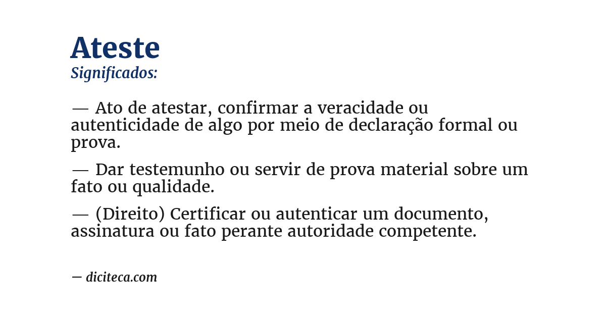 Significado de ateste