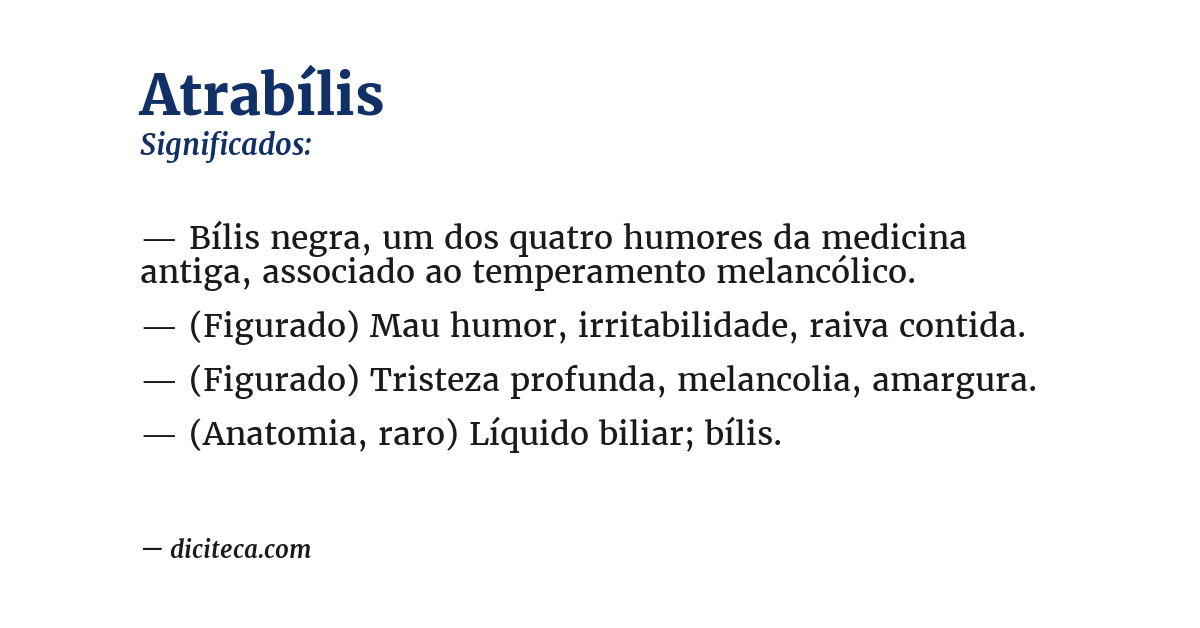 Significado de atrabílis