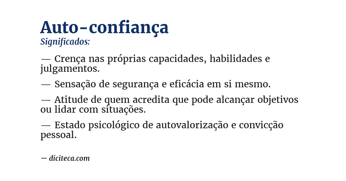 Significado de auto-confiança
