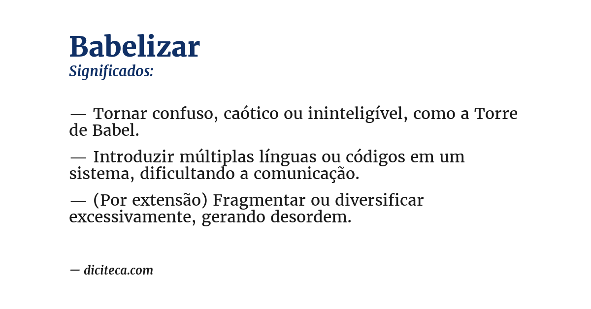 Significado de babelizar