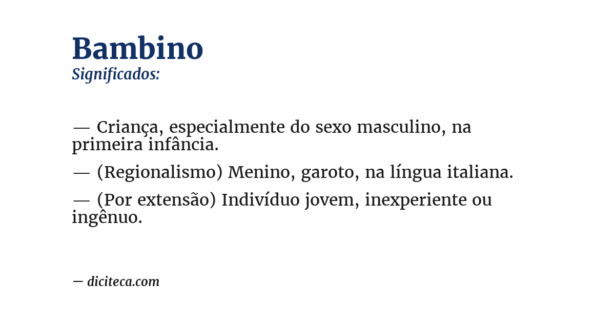 Significado de bambino