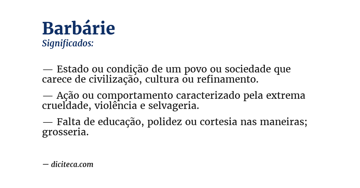 Significado de barbárie