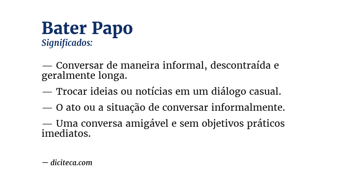 Significado de bater papo