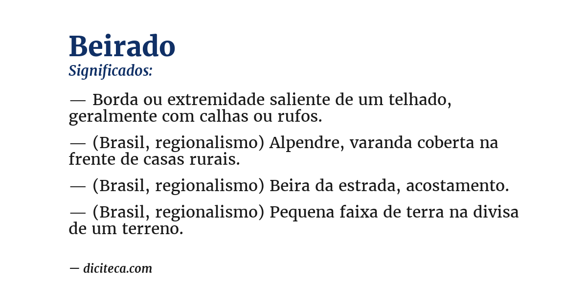 Significado de beirado