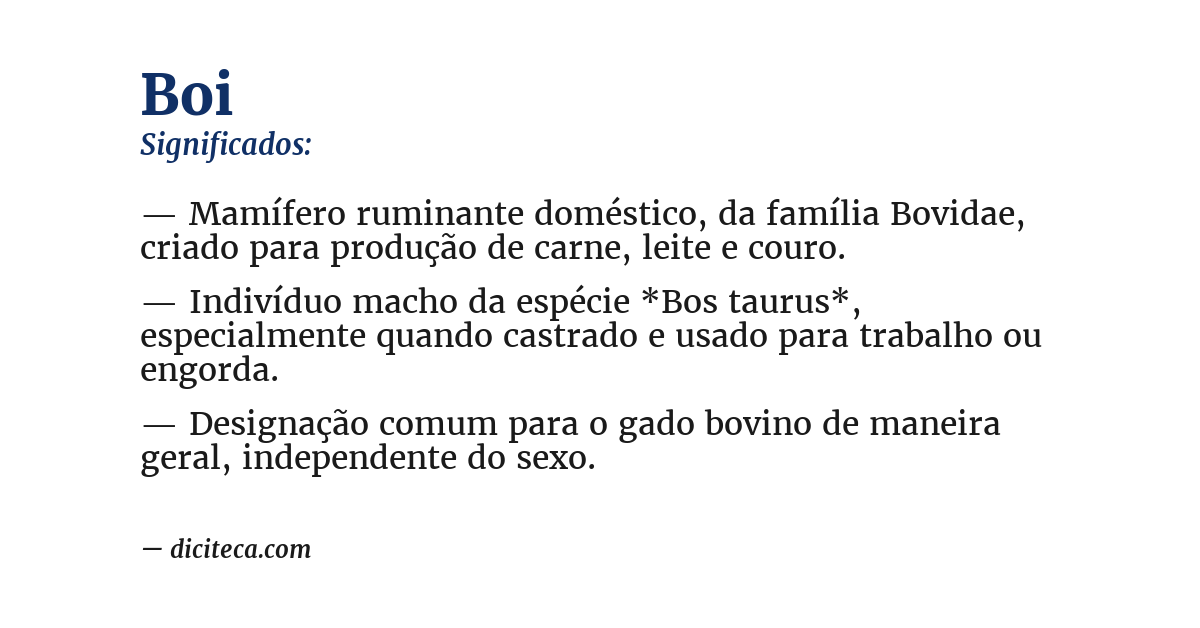 Significado de boi