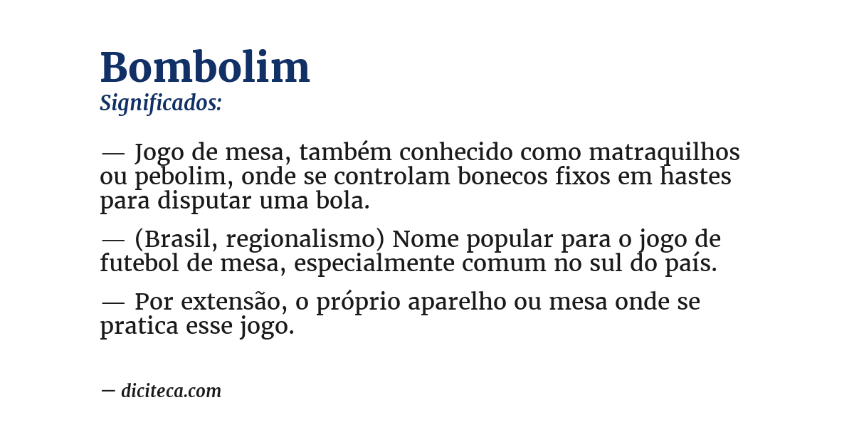 Significado de bombolim