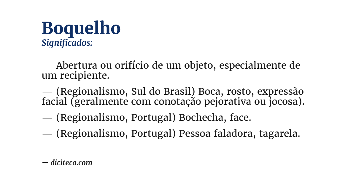 Significado de boquelho