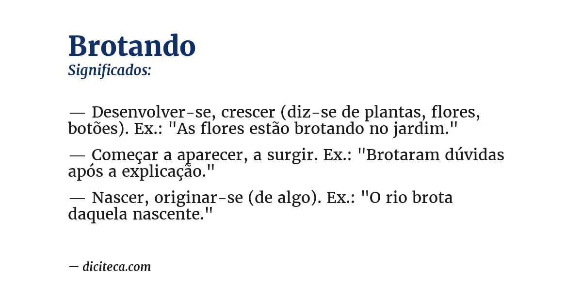 Significado de brotando