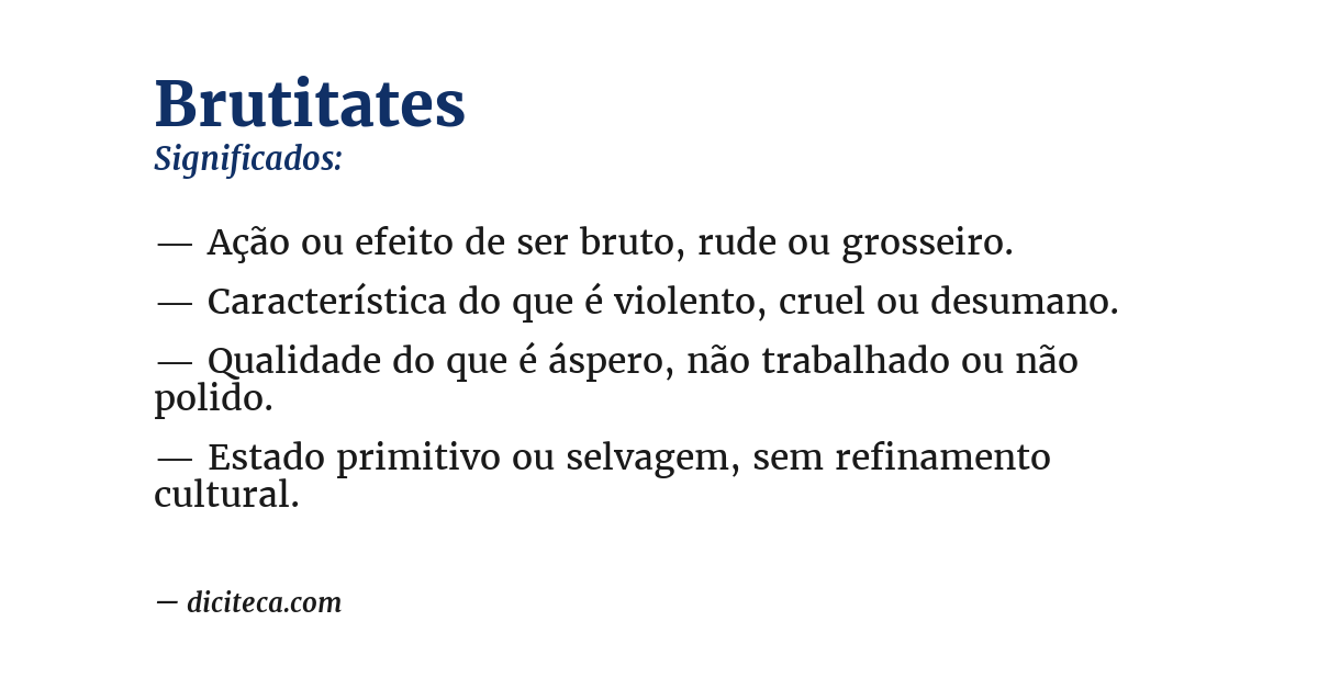 Significado de brutitates