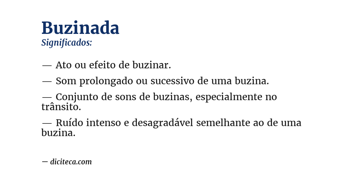 Significado de buzinada