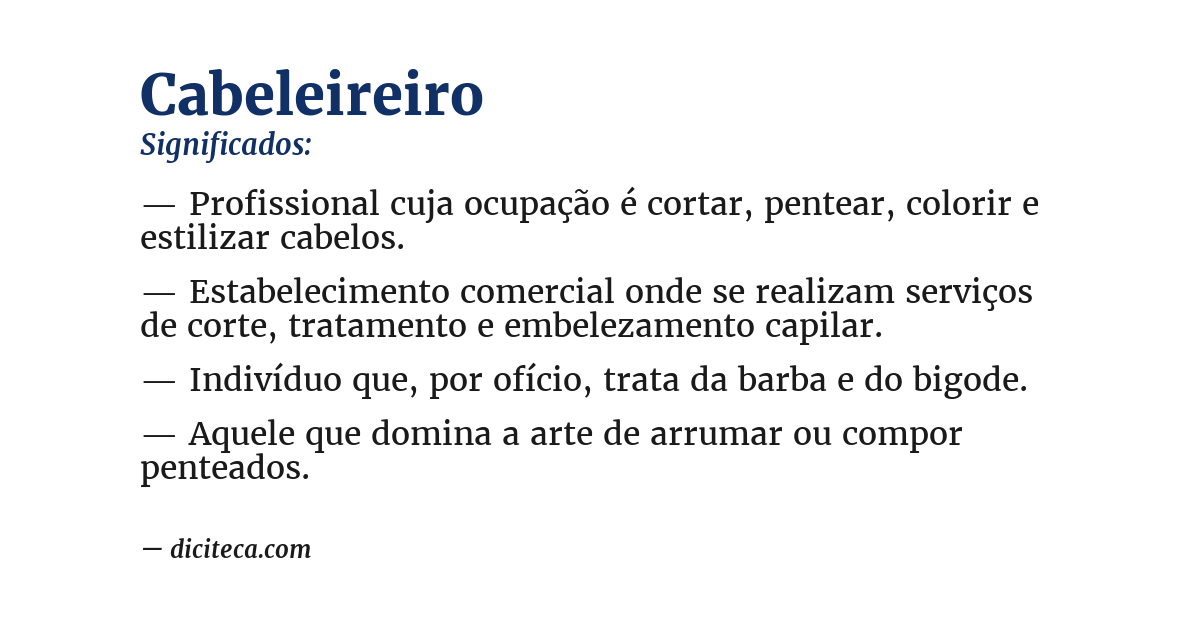 Significado de cabeleireiro