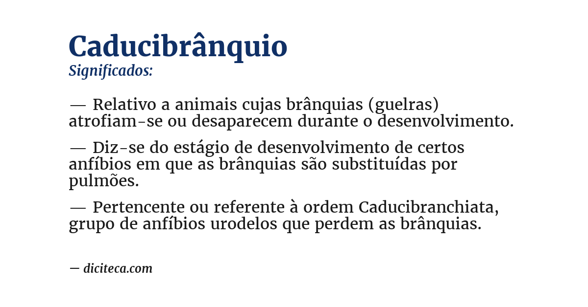 Significado de caducibrânquio