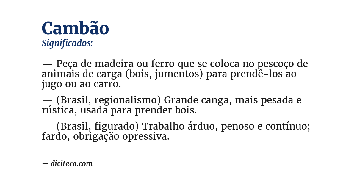 Significado de cambão
