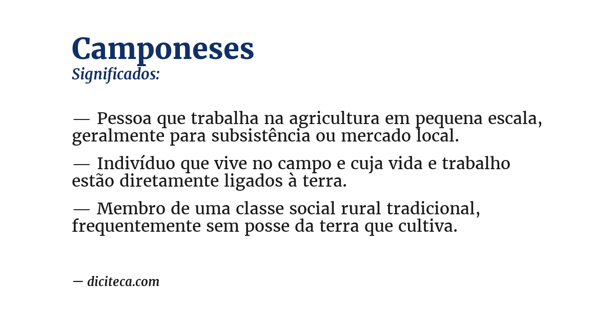 Significado de camponeses