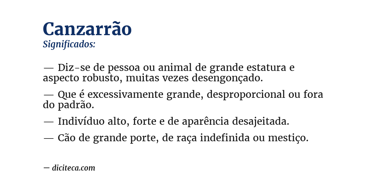 Significado de canzarrão