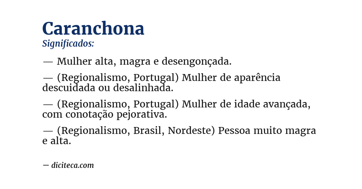 Significado de caranchona