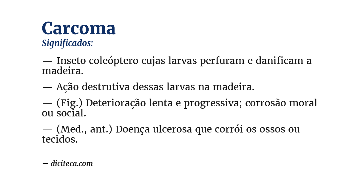 Significado de carcoma
