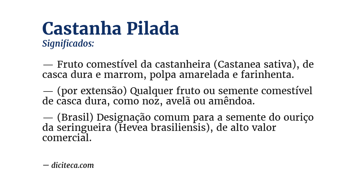 Significado de castanha pilada