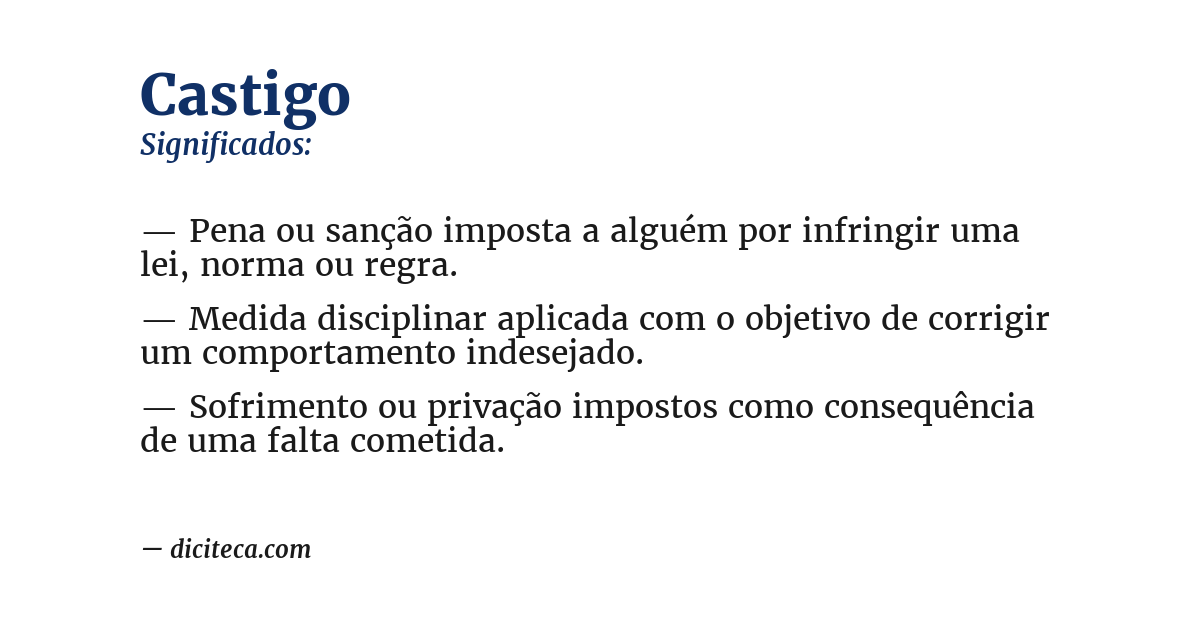 Significado de castigo