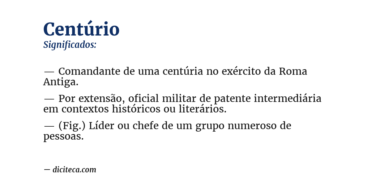 Significado de centúrio