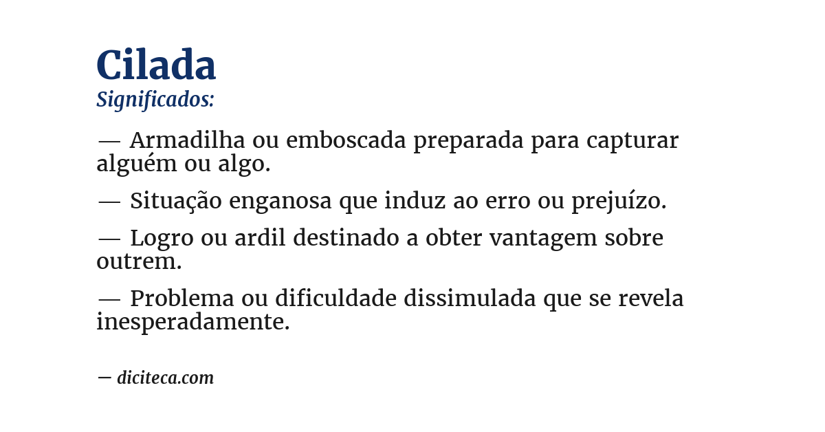 Significado de cilada