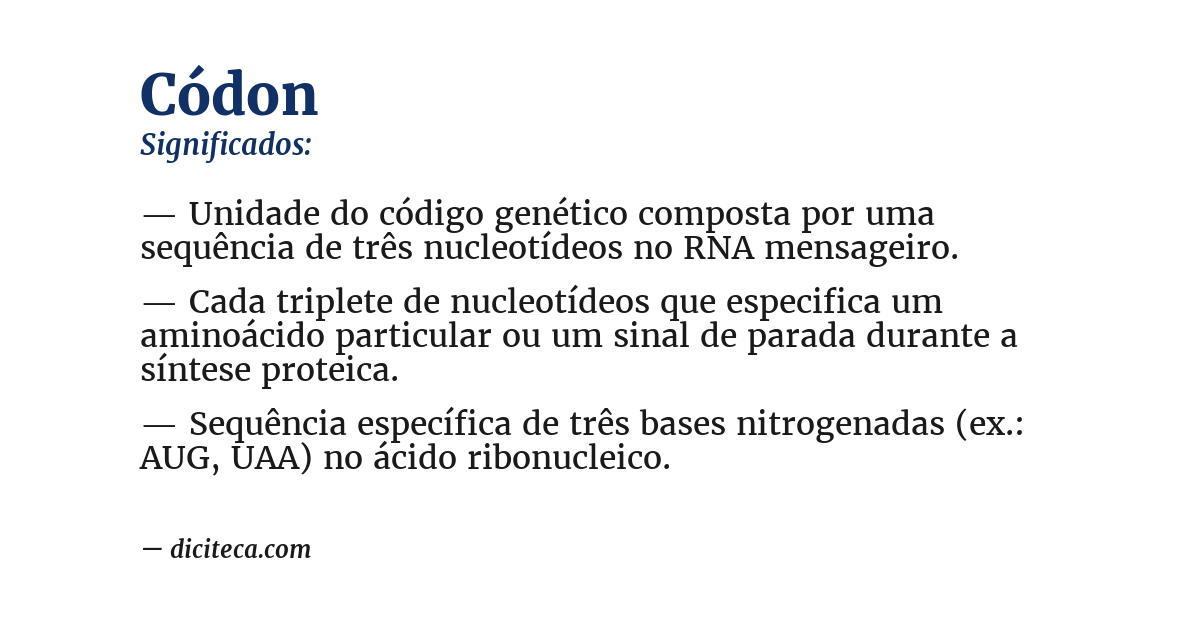 Significado de códon