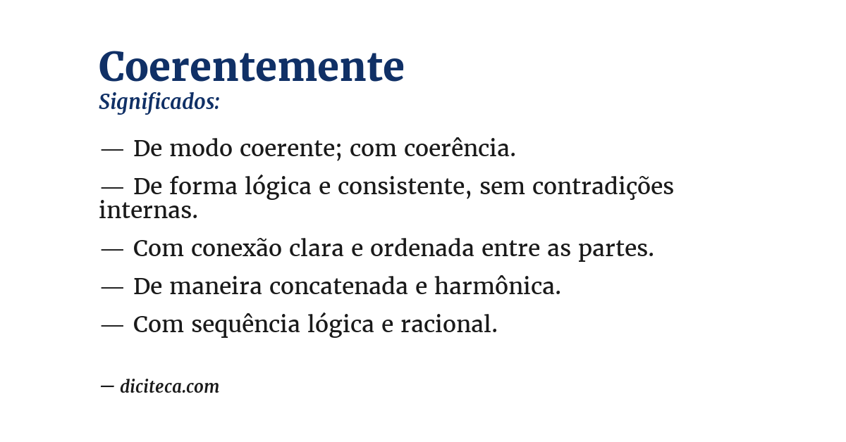 Significado de coerentemente