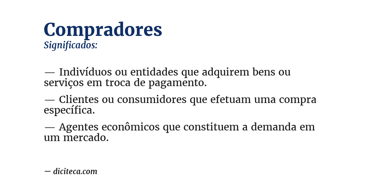 Significado de compradores