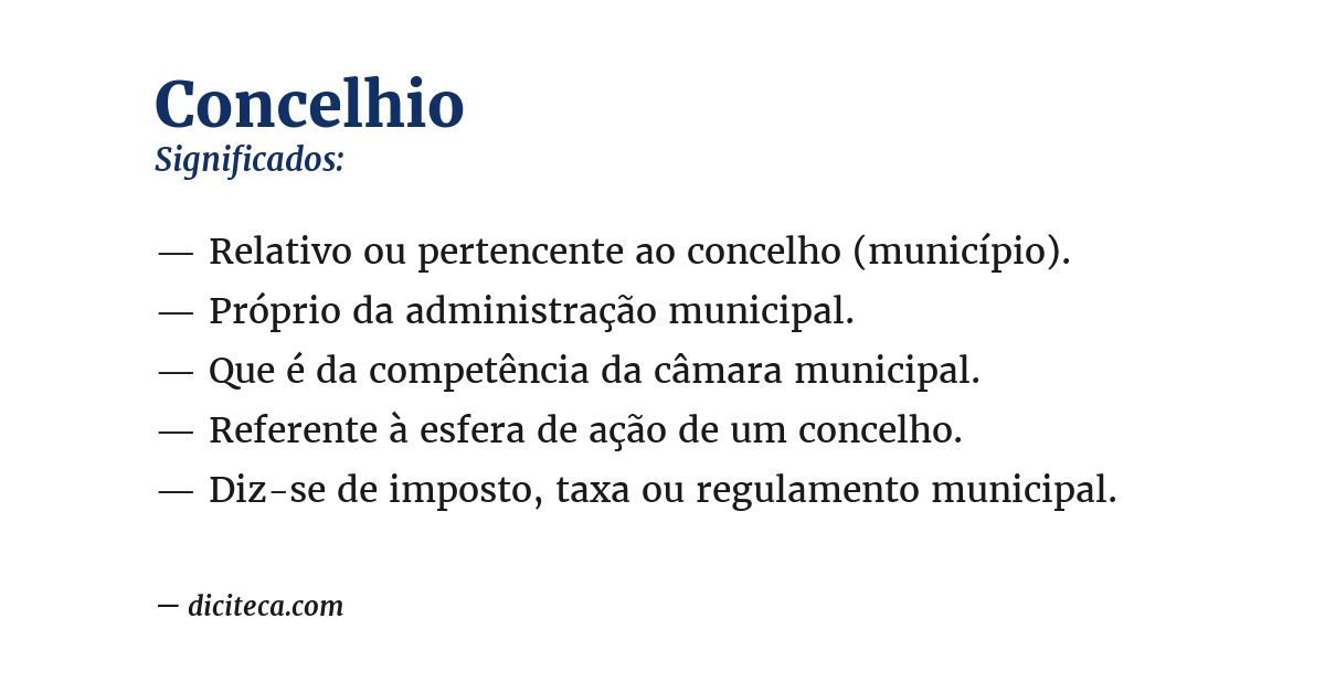 Significado de concelhio