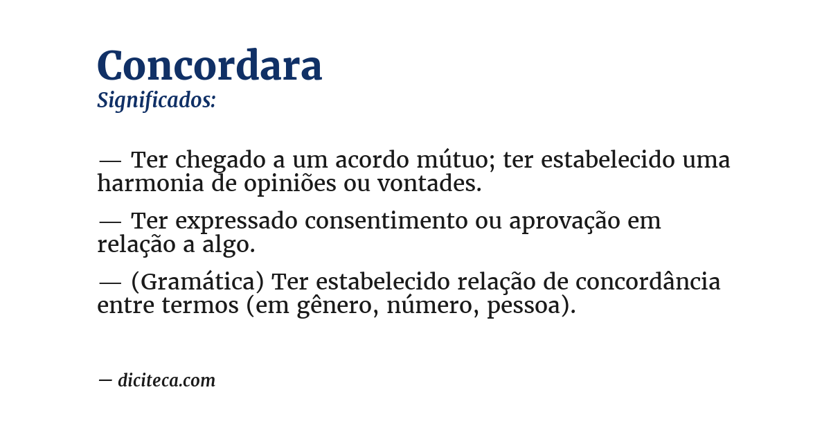 Significado de concordara