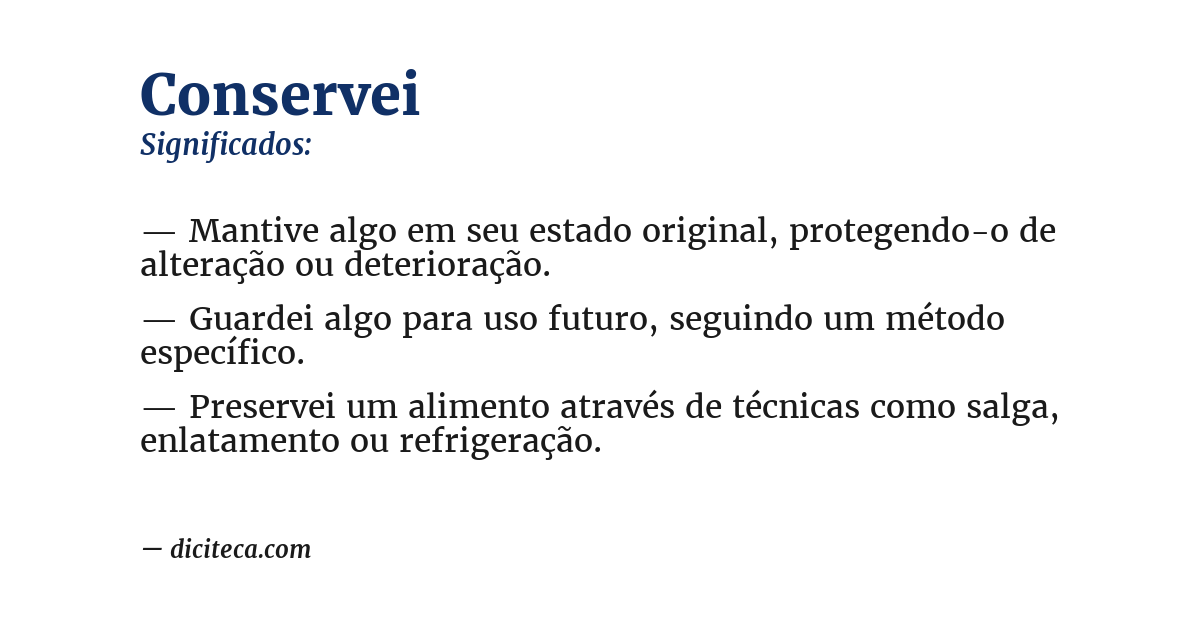 Significado de conservei