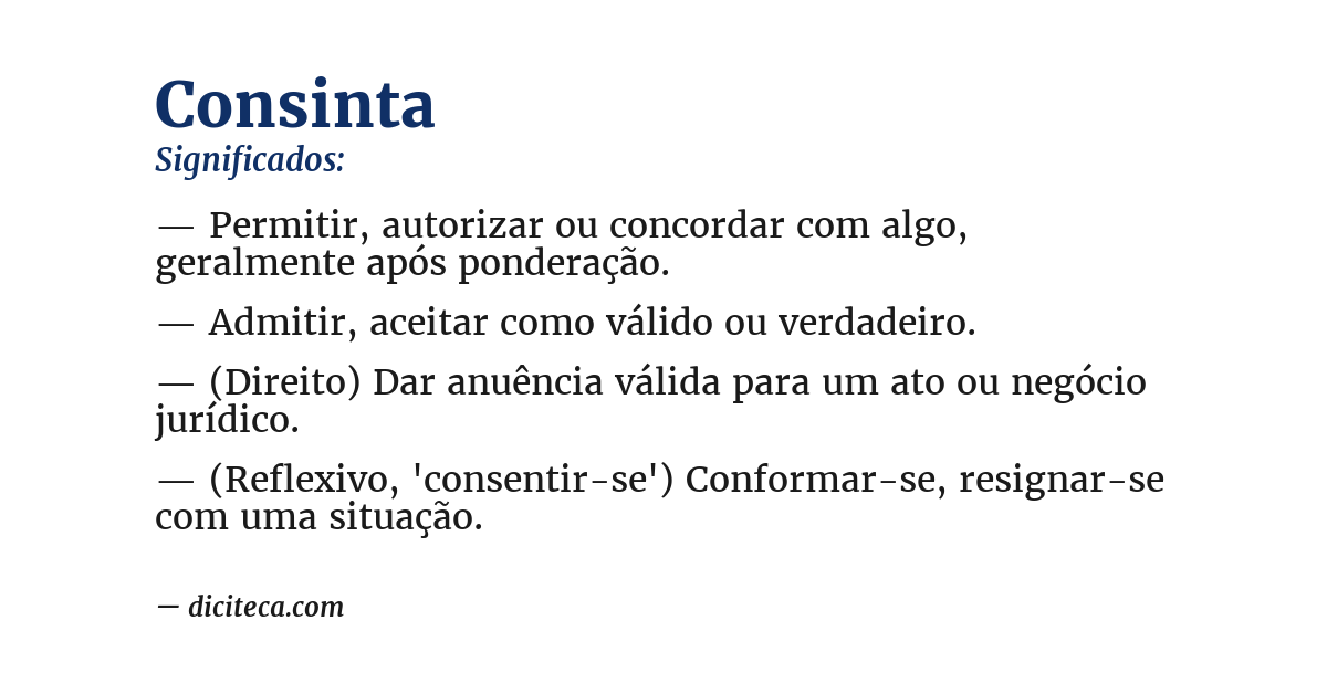 Significado de consinta