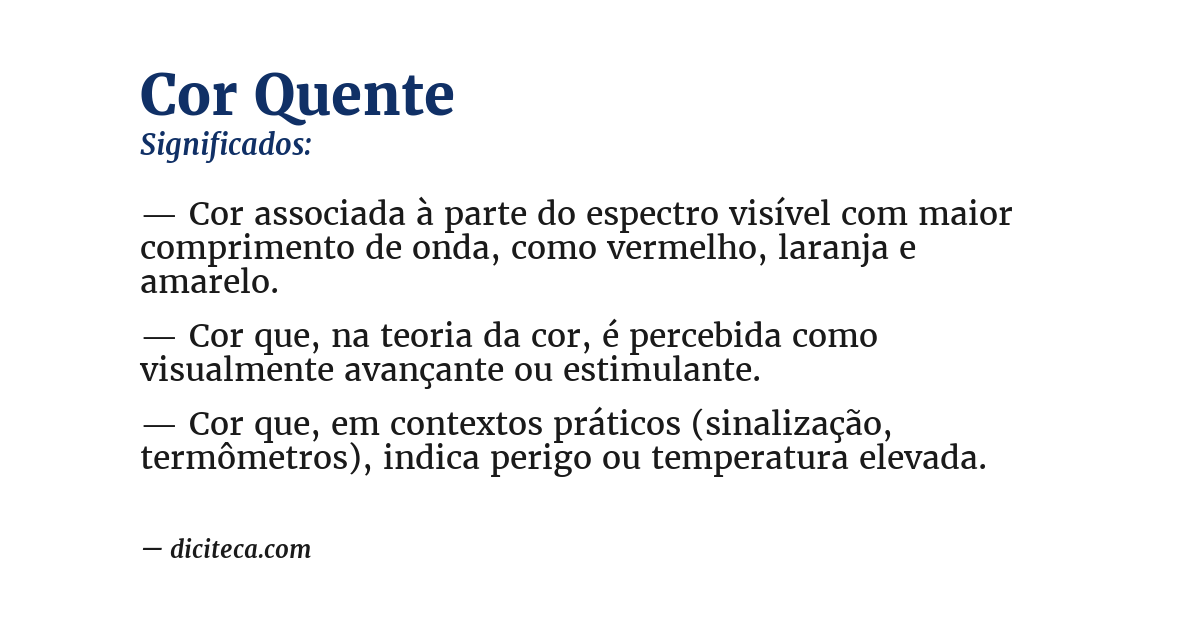 Significado de cor quente