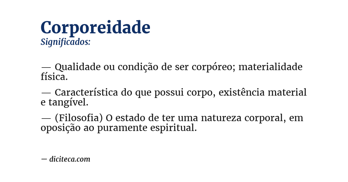 Significado de corporeidade