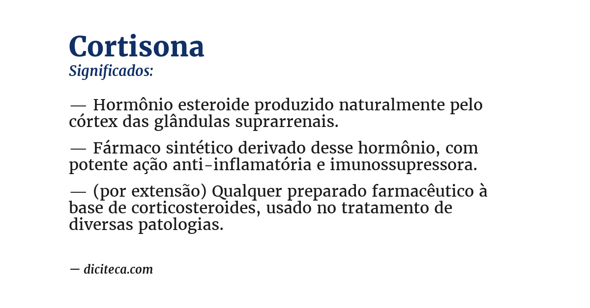 Significado de cortisona