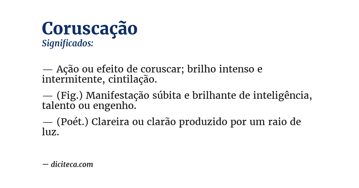 Significado de coruscação