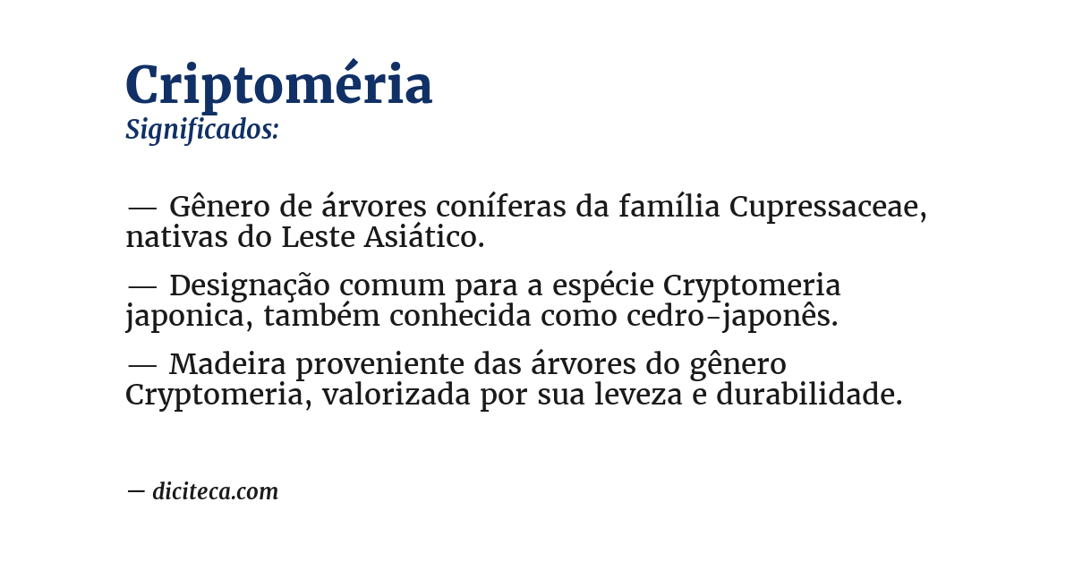 Significado de criptoméria
