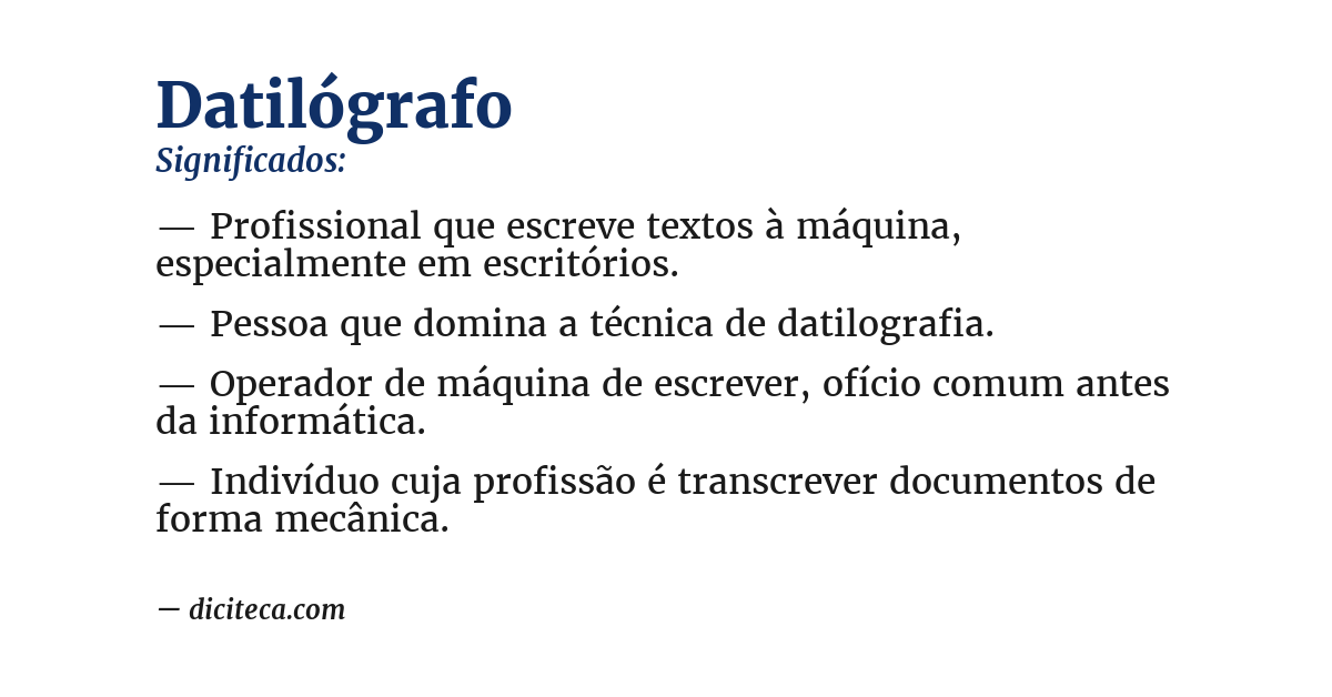 Significado de datilógrafo