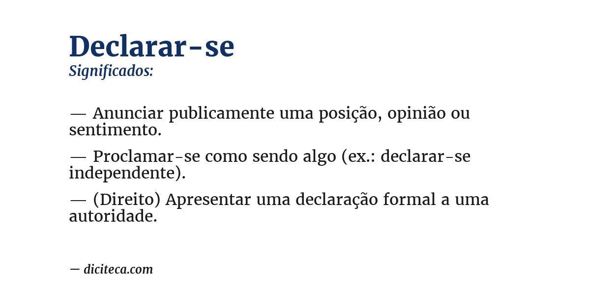 Significado de declarar-se