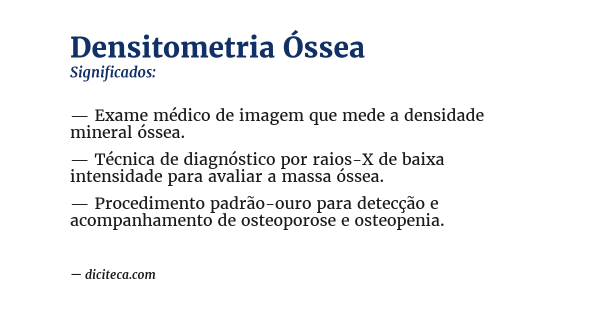 Significado de densitometria óssea