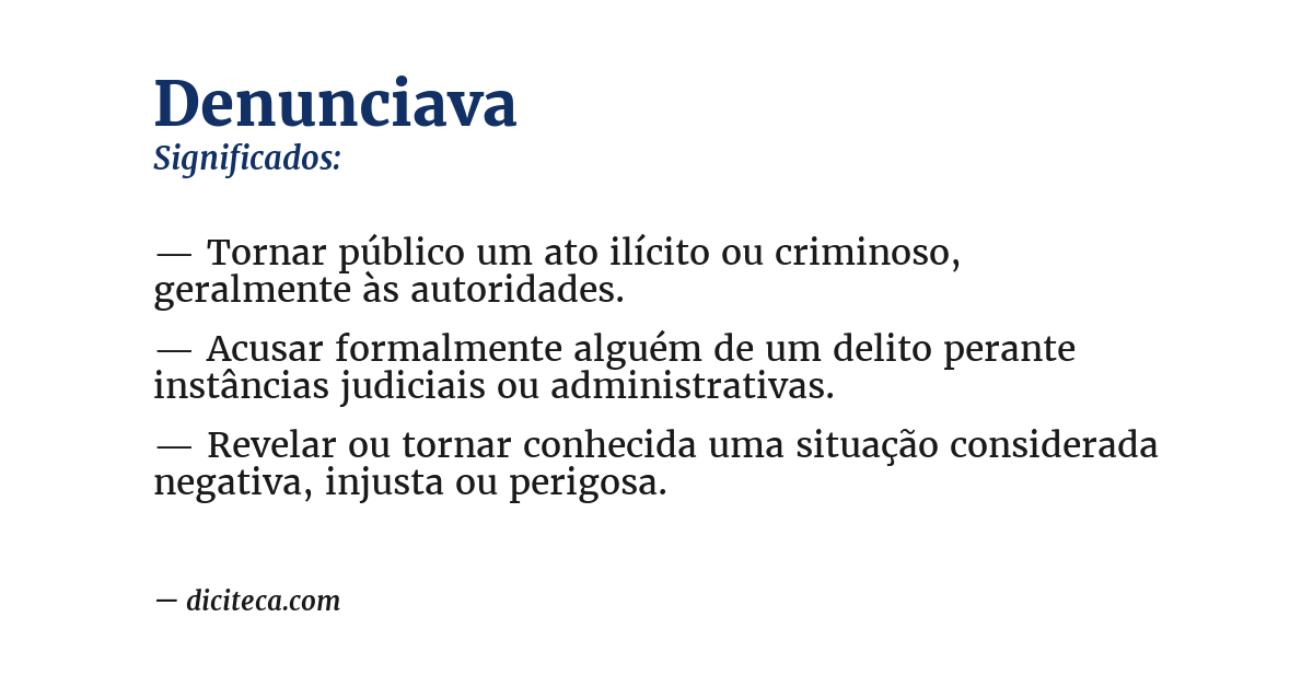 Significado de denunciava