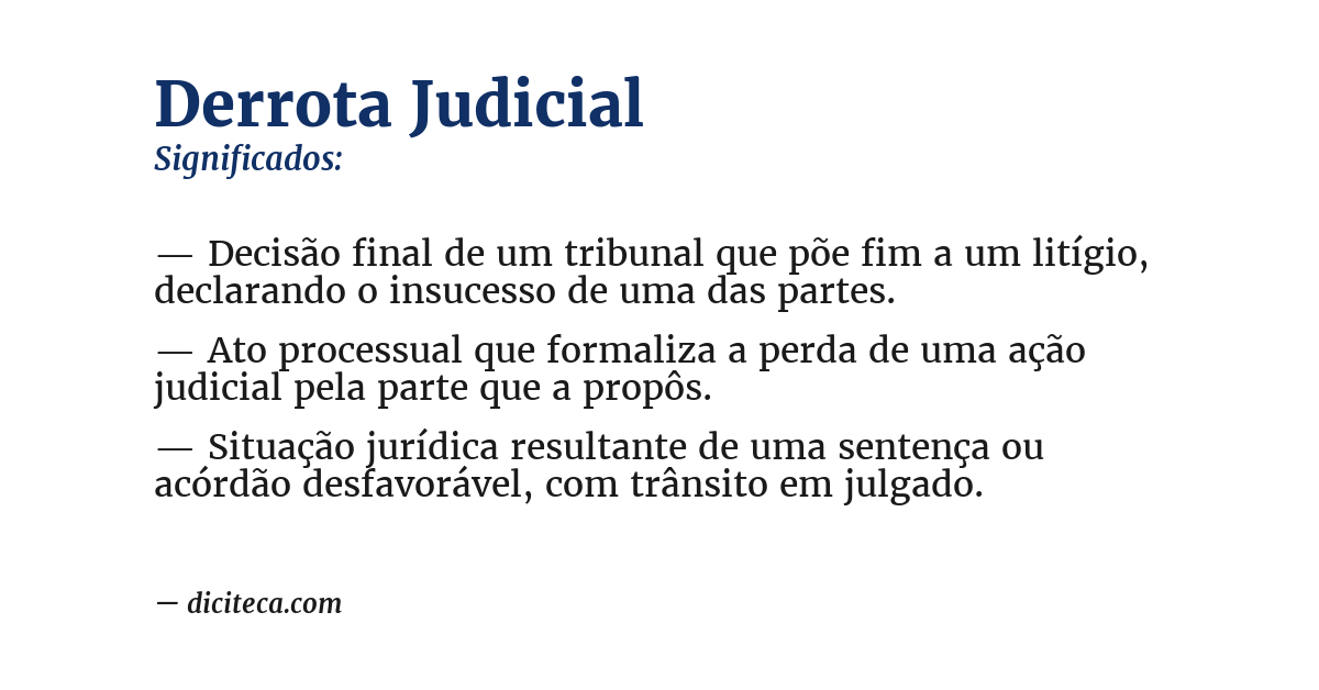 Significado de derrota judicial